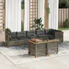 Image de Vidaxl Salon De Jardin 9 Pcs Avec Coussins Gris RÃ©sine TressÃ©e