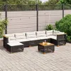 Image de Vidaxl Salon De Jardin 8 Pcs Avec Coussins Noir RÃ©sine TressÃ©e