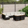 Image de Vidaxl Salon De Jardin 9 Pcs Avec Coussins Noir RÃ©sine TressÃ©e