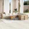 Image de Vidaxl Salon De Jardin Avec Coussins 10 Pcs Beige RÃ©sine TressÃ©e