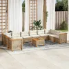 Image de vidaXL Vidaxl Salon De Jardin 11 Pcs Avec Coussins Beige Résine Tressée