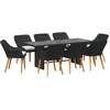 Image de vidaXL Vidaxl Ensemble De Salle À Manger De Jardin 9 Pièces En Poly Rotin Noir