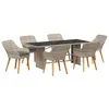 Image de vidaXL Ensemble de repas extÃ©rieur 7 pcs Gris clair 190 x 80 x 74 cm