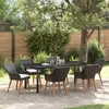 Image de Vidaxl Ensemble De 7 PiÃ¨ces Jardin En Poly Rotin Noir