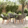 Image de Vidaxl Ensemble De Salle Ã Manger De Jardin 5 PiÃ¨ces En Gris Poly Rattan