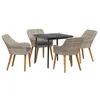 Image de vidaXL Ensemble de salle Ã  manger 5 pcs Gris clair et noir