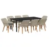 Image de vidaXL Ensemble de salle Ã  manger 9 pcs Gris clair et noir