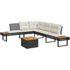 Image de Vidaxl Salon De Jardin Avec Coussins 2 Pcs Noir RÃ©sine TressÃ©e Acacia