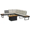 Image de vidaXL Salon de jardin avec coussins 2 pcs noir résine tressée acacia