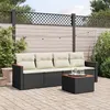 Image de vidaXL Salon de jardin 5 pcs avec coussins noir résine tressée
