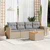 Image de vidaXL Salon de jardin avec coussins 5 pcs beige résine tressée