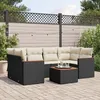 Image de Vidaxl Salon De Jardin 7 Pcs Avec Coussins Noir RÃ©sine TressÃ©e