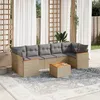 Image de Vidaxl Salon De Jardin Avec Coussins 8 Pcs Beige RÃ©sine TressÃ©e