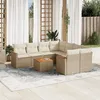 Image de Vidaxl Salon De Jardin Avec Coussins 9 Pcs Beige RÃ©sine TressÃ©e