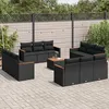 Image de Vidaxl Salon De Jardin Avec Coussins 13 Pcs Noir RÃ©sine TressÃ©e