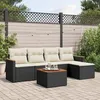 Image de Vidaxl Salon De Jardin 6 Pcs Avec Coussins Noir RÃ©sine TressÃ©e