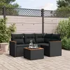 Image de vidaXL Salon de jardin 5 pcs avec coussins noir résine tressée