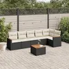 Image de vidaXL Salon de jardin 7 pcs avec coussins noir résine tressée