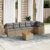 Image de Vidaxl Salon De Jardin Avec Coussins 7 Pcs Beige RÃ©sine TressÃ©e