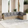 Image de Vidaxl Salon De Jardin Avec Coussins 7 Pcs Beige RÃ©sine TressÃ©e