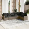 Image de Vidaxl Salon De Jardin Avec Coussins 7 Pcs Gris RÃ©sine TressÃ©e