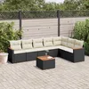 Image de Vidaxl Salon De Jardin 8 Pcs Avec Coussins Noir RÃ©sine TressÃ©e
