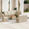 Image de vidaXL Vidaxl Salon De Jardin Avec Coussins 9 Pcs Beige Résine Tressée