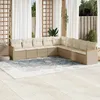 Image de vidaXL Vidaxl Salon De Jardin Avec Coussins 9 Pcs Beige Résine Tressée