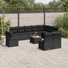 Image de Vidaxl Salon De Jardin 11 Pcs Avec Coussins Noir RÃ©sine TressÃ©e