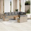 Image de vidaXL Vidaxl Salon De Jardin 11 Pcs Avec Coussins Beige Résine Tressée