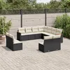 Image de Vidaxl Salon De Jardin 11 Pcs Avec Coussins Noir RÃ©sine TressÃ©e
