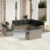 Image de vidaXL Salon de jardin 11 pcs avec coussins gris résine tressée3258490