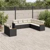 Image de vidaXL Salon de jardin 9 pcs avec coussins noir résine tressée