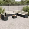 Image de vidaXL Salon de jardin 12 pcs avec coussins noir résine tressée