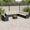Image de Vidaxl Salon De Jardin 12 Pcs Avec Coussins Noir RÃ©sine TressÃ©e