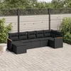 Image de Vidaxl Salon De Jardin 7 Pcs Avec Coussins Noir RÃ©sine TressÃ©e