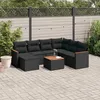 Image de Vidaxl Salon De Jardin 8 Pcs Avec Coussins Noir RÃ©sine TressÃ©e