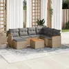 Image de Vidaxl Salon De Jardin Avec Coussins 8 Pcs Beige RÃ©sine TressÃ©e
