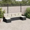 Image de Vidaxl Salon De Jardin 7 Pcs Avec Coussins Noir RÃ©sine TressÃ©e