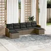 Image de vidaXL Salon de jardin avec coussins 7 pcs gris résine tressée