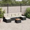 Image de Vidaxl Salon De Jardin 8 Pcs Avec Coussins Noir RÃ©sine TressÃ©e