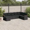 Image de Vidaxl Salon De Jardin 8 Pcs Avec Coussins Noir RÃ©sine TressÃ©e