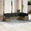 Image de vidaXL Salon de jardin 8 pcs avec coussins gris résine tressée