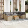 Image de Vidaxl Salon De Jardin Avec Coussins 10 Pcs Beige RÃ©sine TressÃ©e