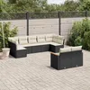 Image de Vidaxl Salon De Jardin 9 Pcs Avec Coussins Noir RÃ©sine TressÃ©e