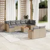 Image de Vidaxl Salon De Jardin Avec Coussins 10 Pcs Beige RÃ©sine TressÃ©e