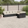 Image de vidaXL Salon de jardin 9 pcs avec coussins noir résine tressée