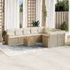 Image de Vidaxl Salon De Jardin Avec Coussins 10 Pcs Beige RÃ©sine TressÃ©e