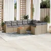 Image de Vidaxl Salon De Jardin Avec Coussins 10 Pcs Beige RÃ©sine TressÃ©e