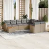 Image de Vidaxl Salon De Jardin Avec Coussins 10 Pcs Beige RÃ©sine TressÃ©e